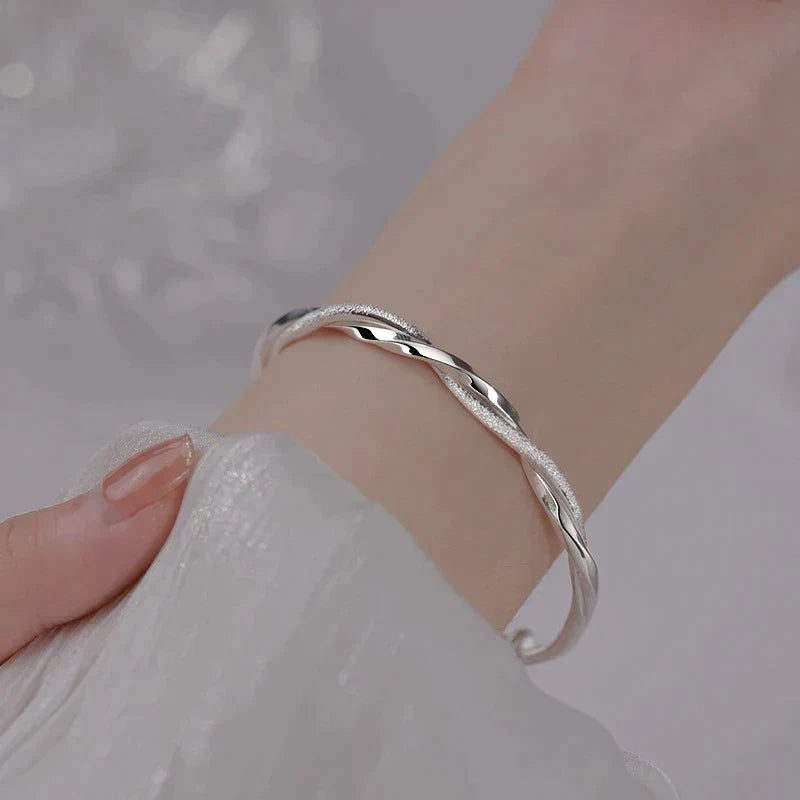 Elegant Woven Silver Bracelet Minimalist Jewelry