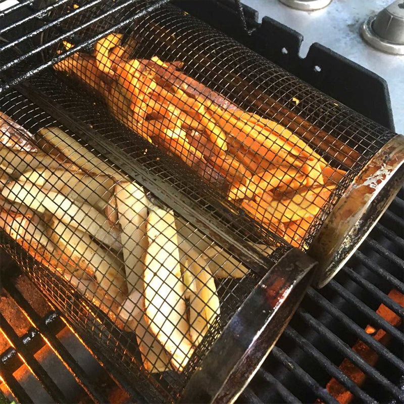 Rotating BBQ Grill Basket – 304 Stainless Steel Vegetable Roaster – image 9