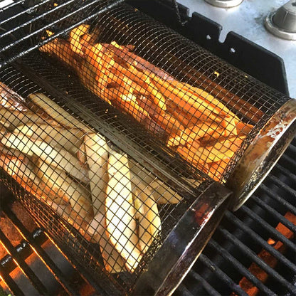 Rotating BBQ Grill Basket – 304 Stainless Steel Vegetable Roaster – image 9