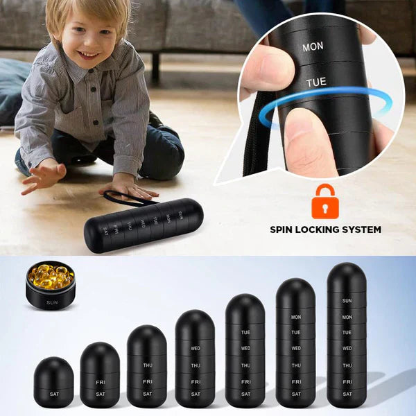 7-Day Aluminum Pill Organizer – Portable Travel Pill Box