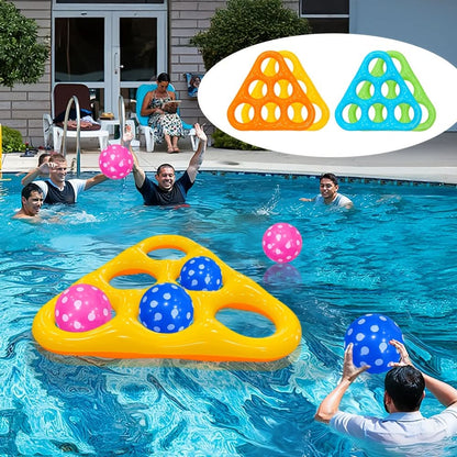 Inflatable triangle pool throw game with six balls – image 6