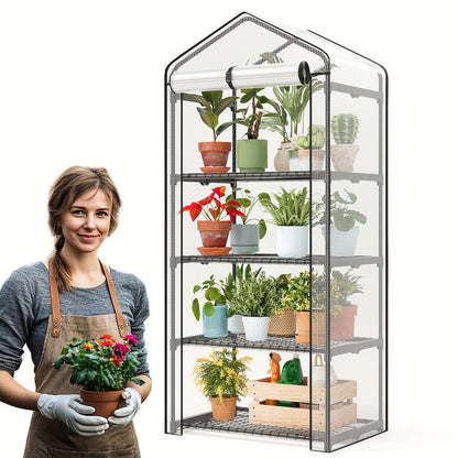 Portable Tomato Greenhouse - Rolling Plant Shelves