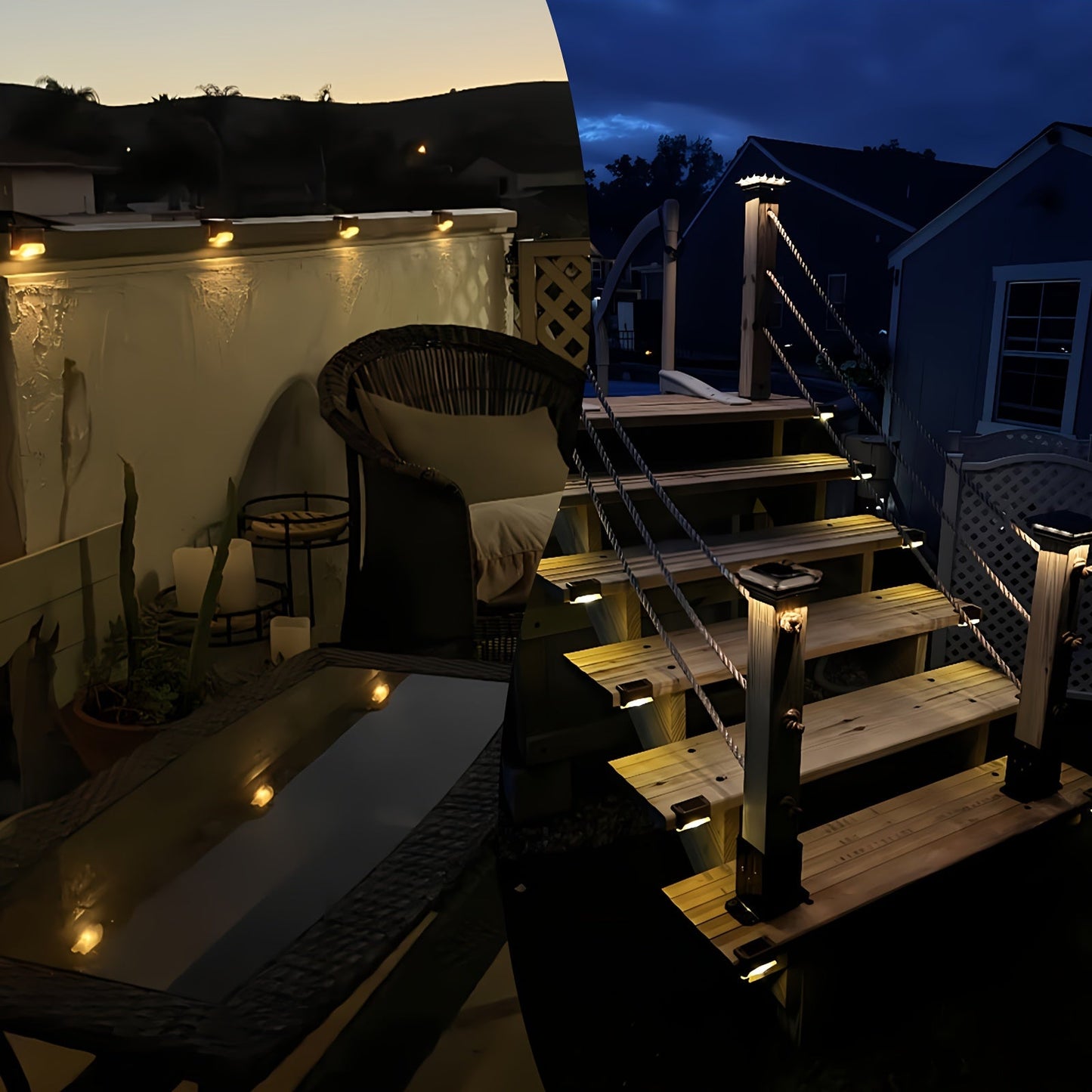 Solar LED Deck Lights - Outdoor Stair & Path Lights