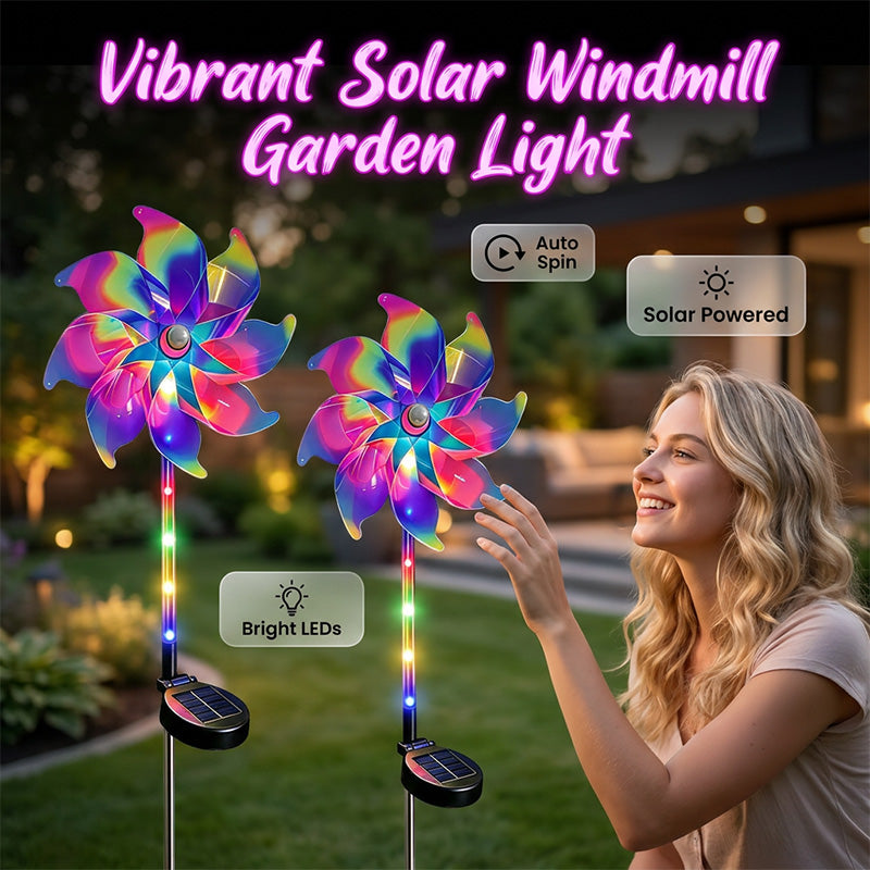 Solar Windmill Rainbow with LED Lighting