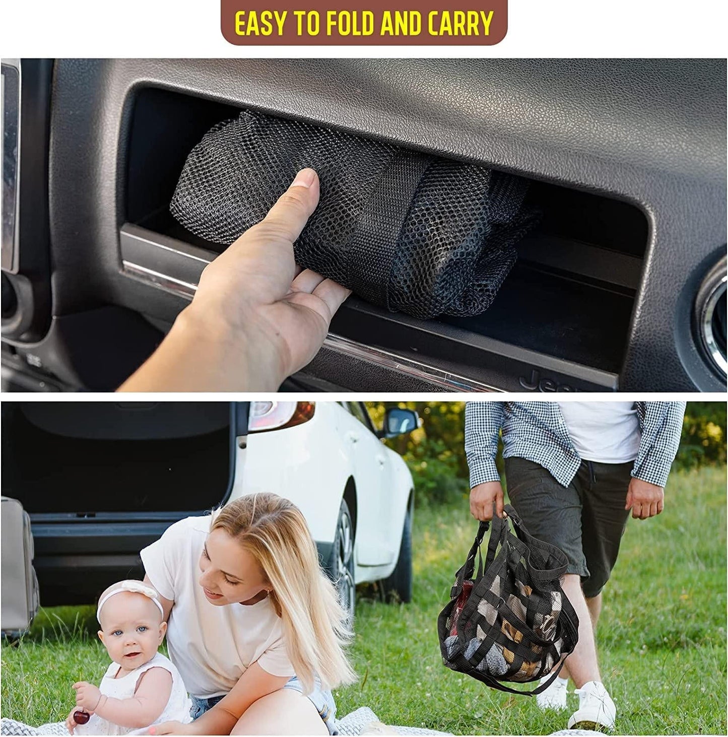Elastic Interior Cargo Net for Car Storage