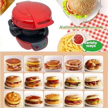 Electric Breakfast Sandwich Maker - Muffin, Bagel & Egg Cooker