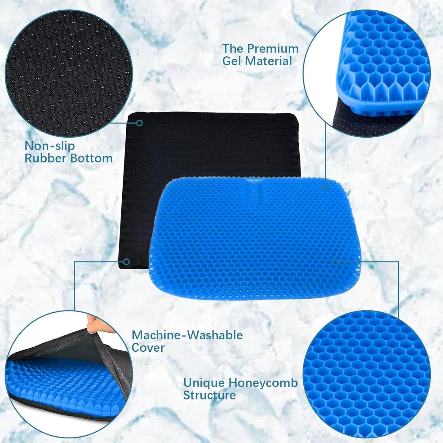 Cooling Gel Seat Cushion - Ergonomic Pressure Relief