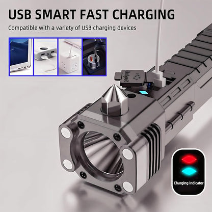 High-Power Tactical Flashlight - LED, Long Distance Beam