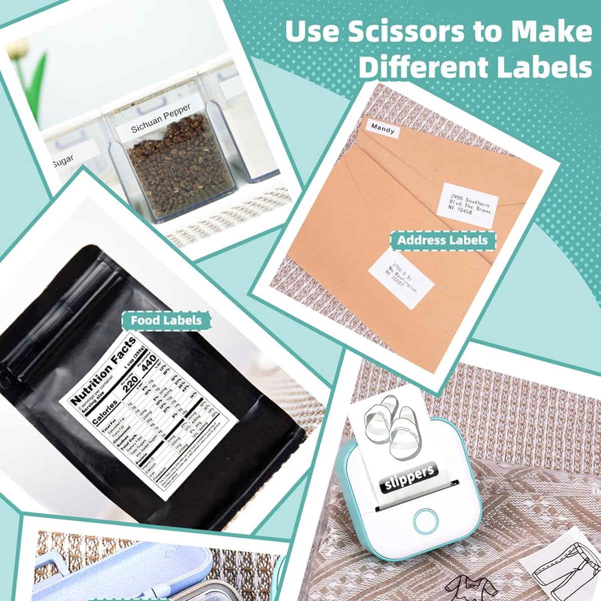 Mini Portable Sticker & Label Printer - Bluetooth, Inkless