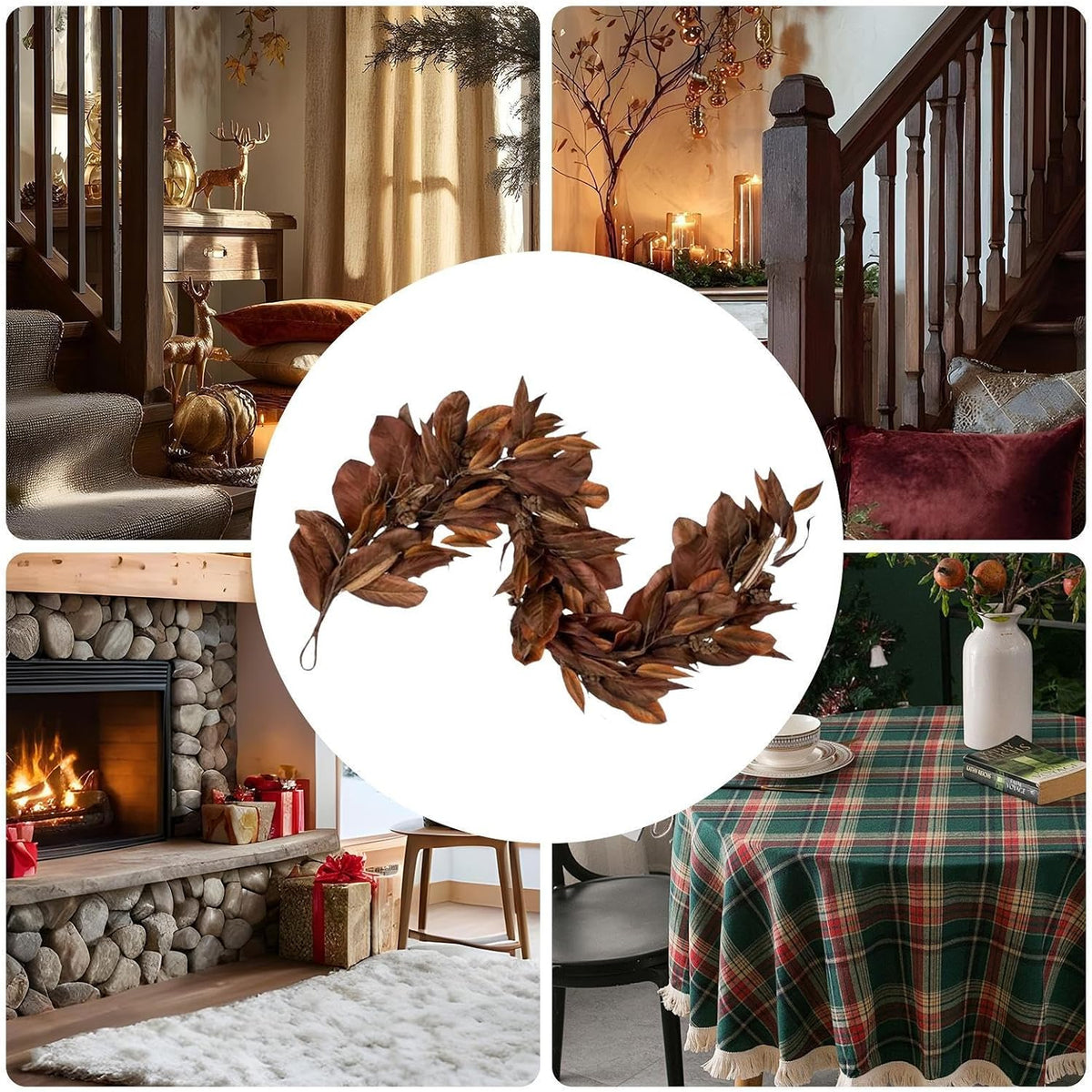 Magnolia Leaf Garland Autumn Indoor Outdoor Decor
