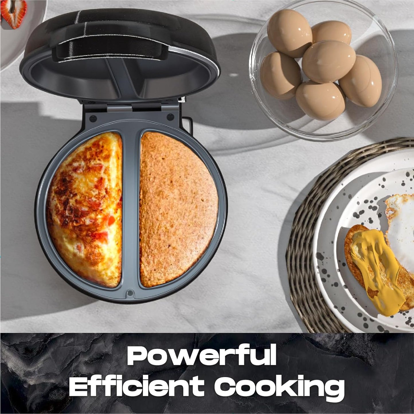 Dual Omelette Maker - Non-Stick, No Flip Required