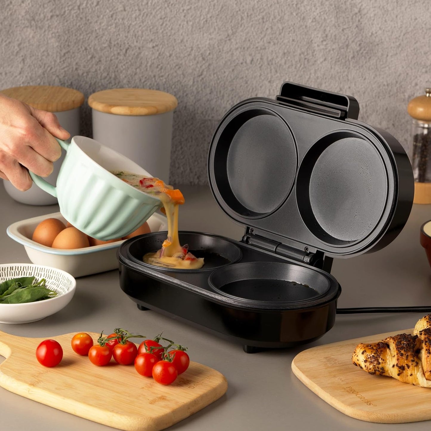 Electric Omelette Maker - Dual Non-Stick Cooker