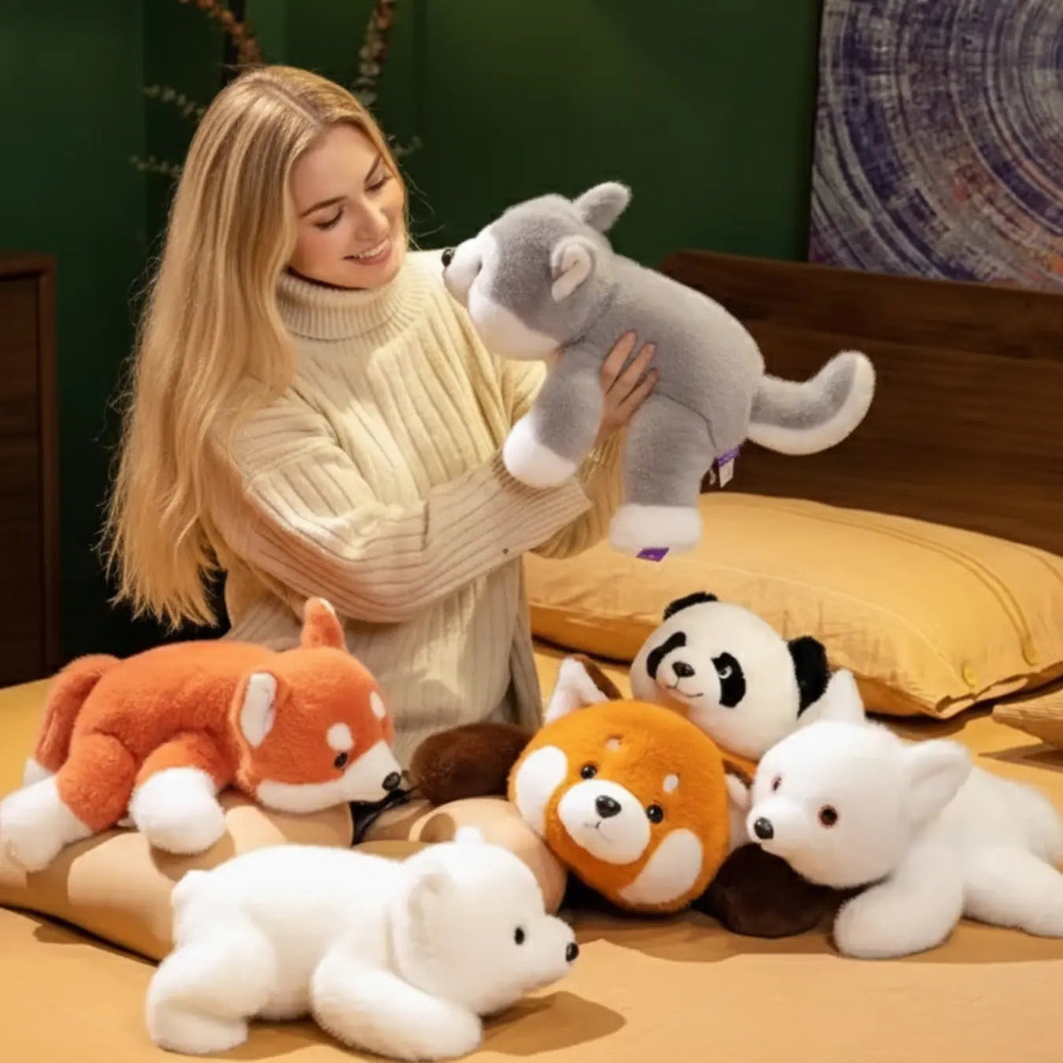 Weighted Plush Animal with Soft Fur