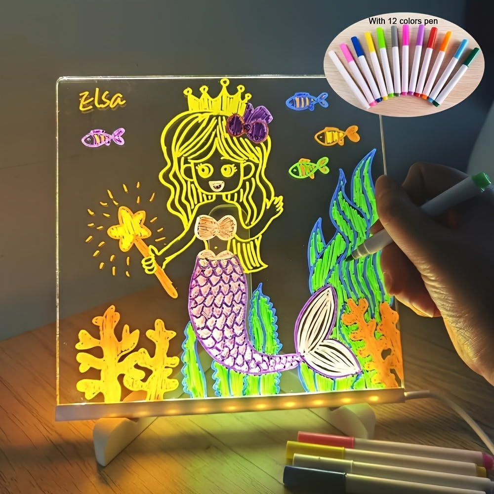 USB LED Message Board with Pens Light-Up Noteboard