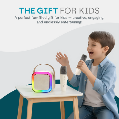 Mini Karaoke Machine for Kids - 2 Microphones, Bluetooth