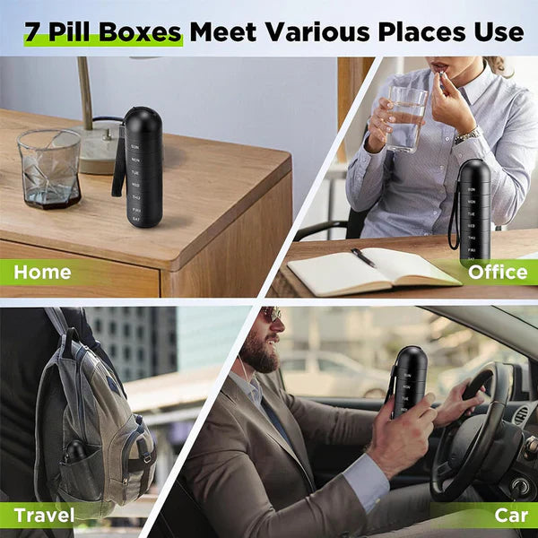 7-Day Aluminum Pill Organizer – Portable Travel Pill Box