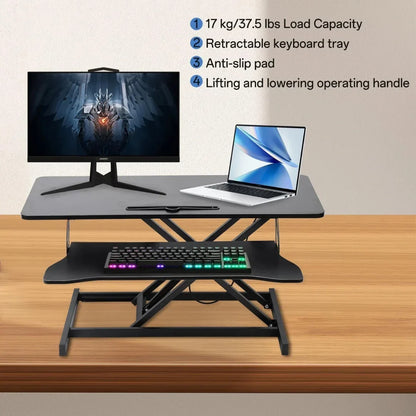 37-Inch Standing Desk Riser – Dual-Tier Sit-Stand Converter