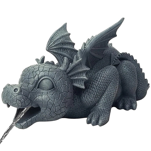 Dragon Water Fountain Statue – Resin Garden Spouting Decor
