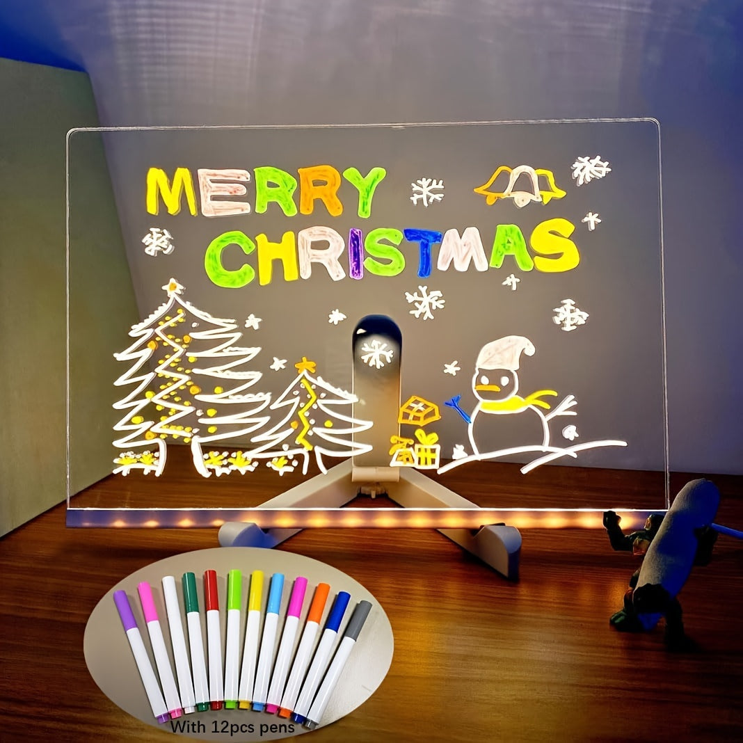 USB LED Message Board with Pens Light-Up Noteboard