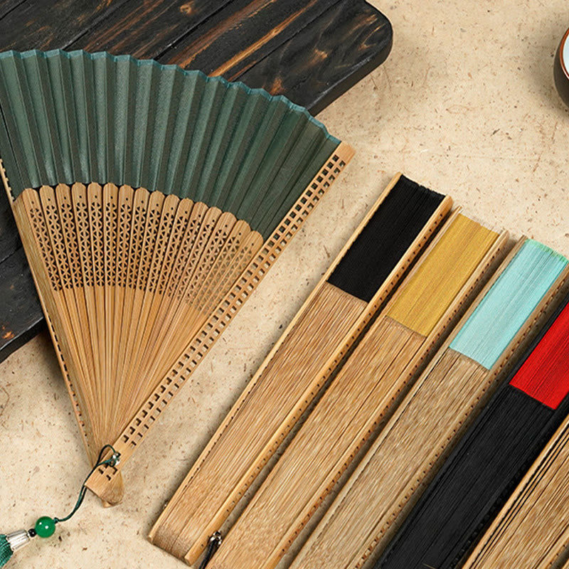 Foldable Silk and Bamboo Hand Fan