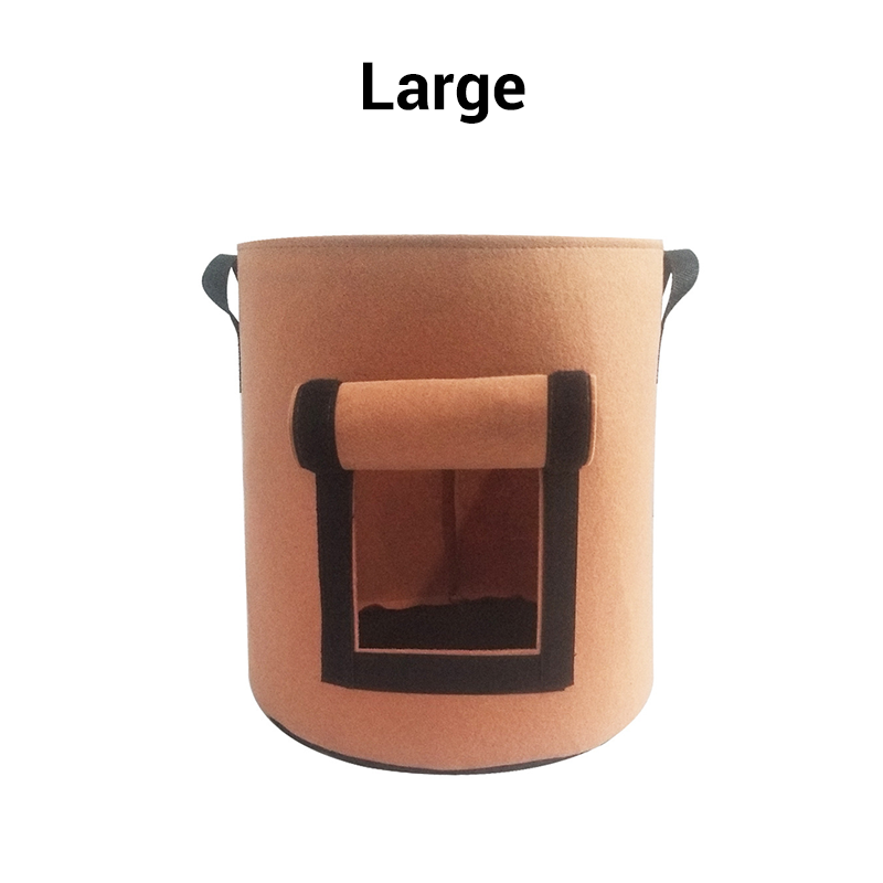 Potato planting bag with harvest window
