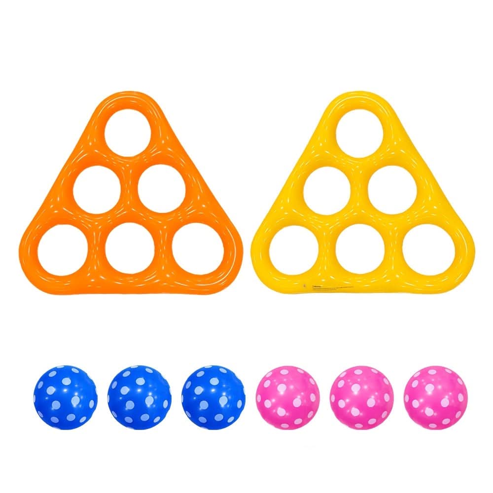 Inflatable triangle pool throw game with six balls – image 9