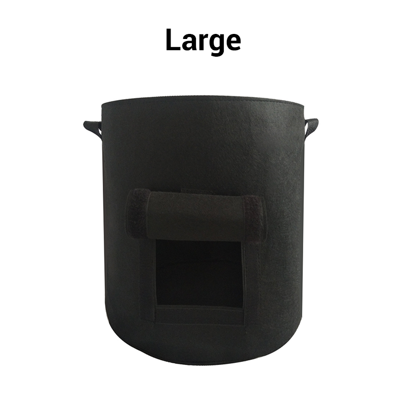 Potato planting bag with harvest window