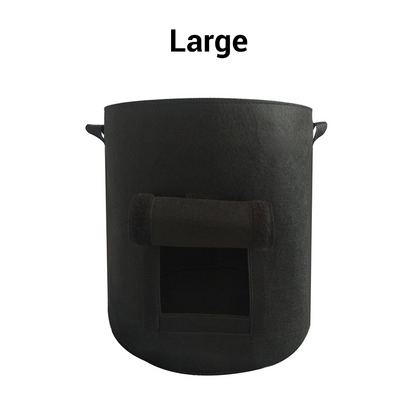 Potato planting bag with harvest window