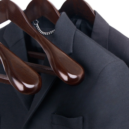 Luxury Wooden Clothes Hangers with Non-Slip Curved Design