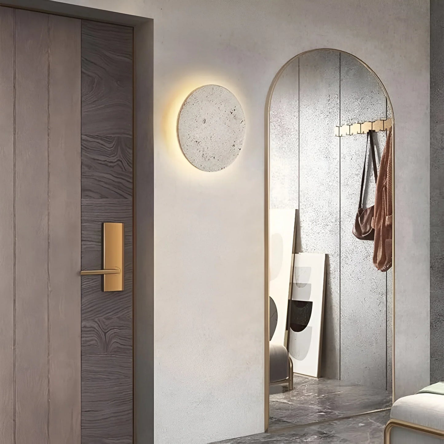 Round Stone LED Wall Light Indoor Outdoor Lamp