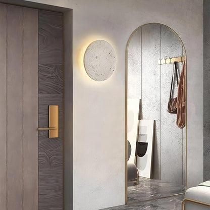 Round Stone LED Wall Light Indoor Outdoor Lamp