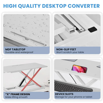 37-Inch Standing Desk Riser – Dual-Tier Sit-Stand Converter
