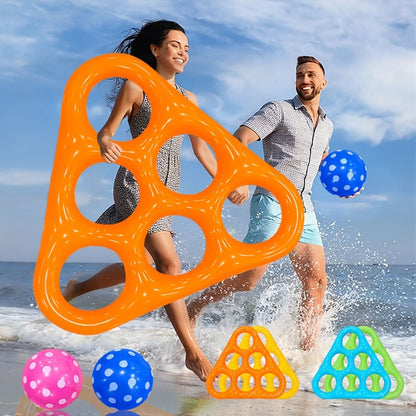 Inflatable triangle pool throw game with six balls – image 7