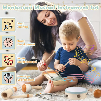 Montessori Wooden Musical Instrument Set for Toddlers