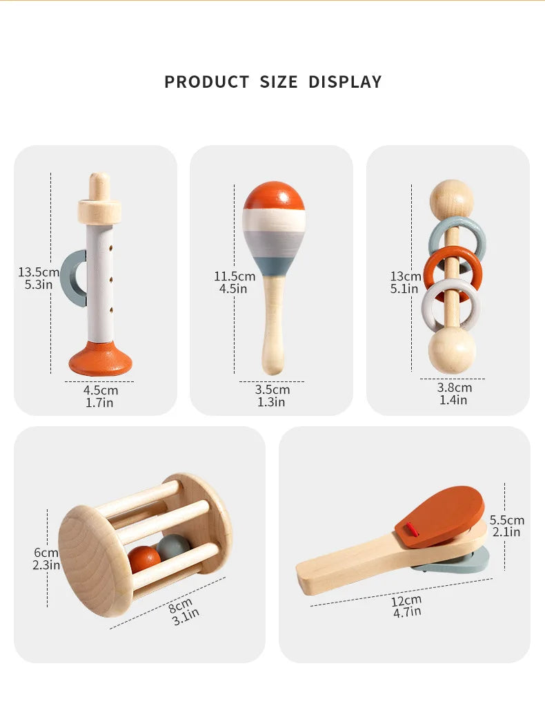 Montessori Wooden Musical Instrument Set for Toddlers