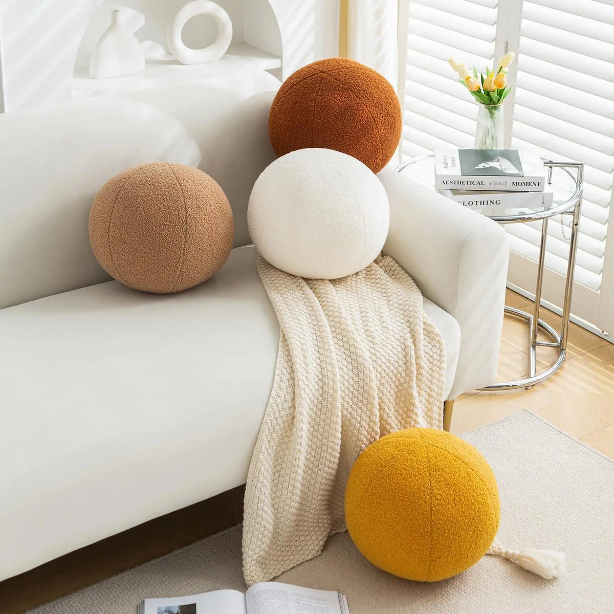 Round Ball Decorative Pillow Minimalist Cushion