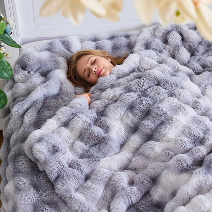 Tie Dye Faux Fur Blanket