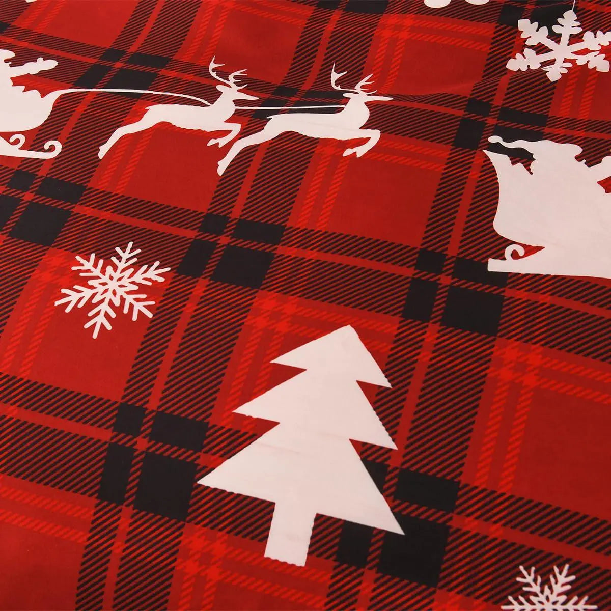 Christmas Checkered Elk Duvet Set – 3 Pieces