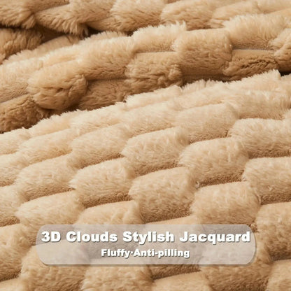 3D Clouds Jacquard Flannel Blanket