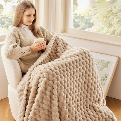3D Clouds Jacquard Flannel Blanket