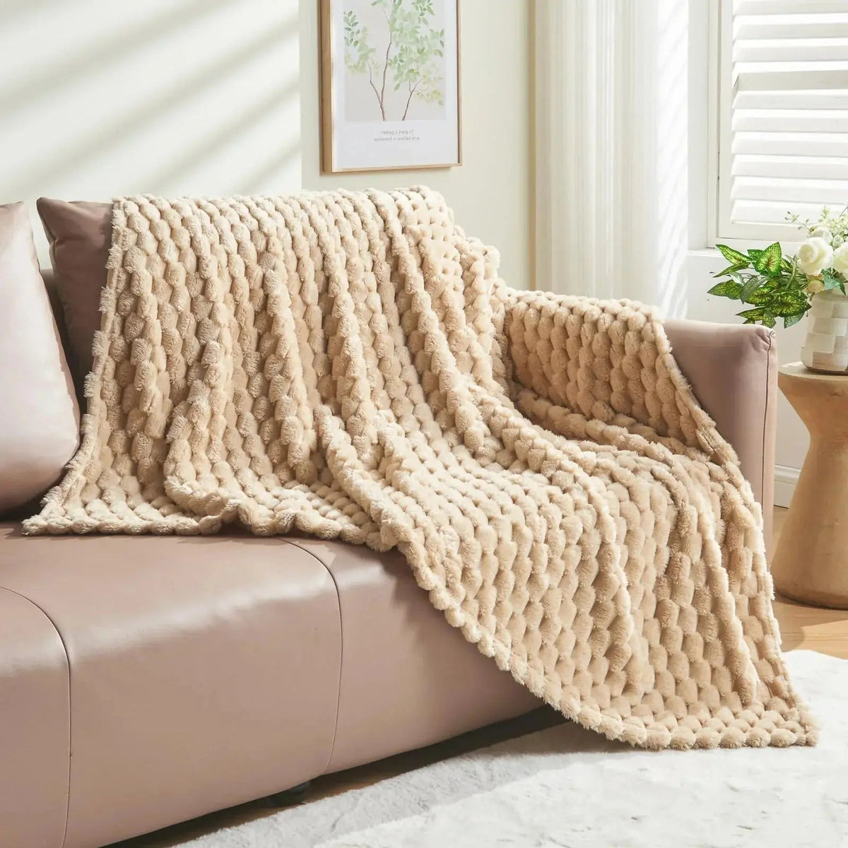 3D Clouds Jacquard Flannel Blanket