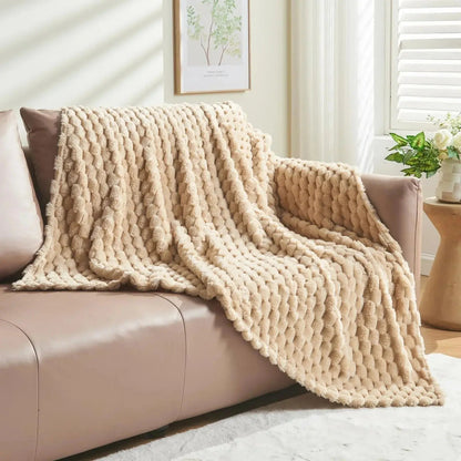 3D Clouds Jacquard Flannel Blanket