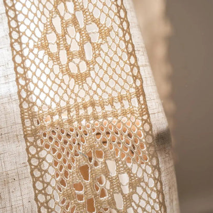 Boho Tassel Cotton Linen Curtains Set – 2 Pieces