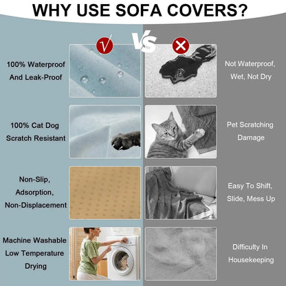Solid Colour Waterproof Sofa Cover