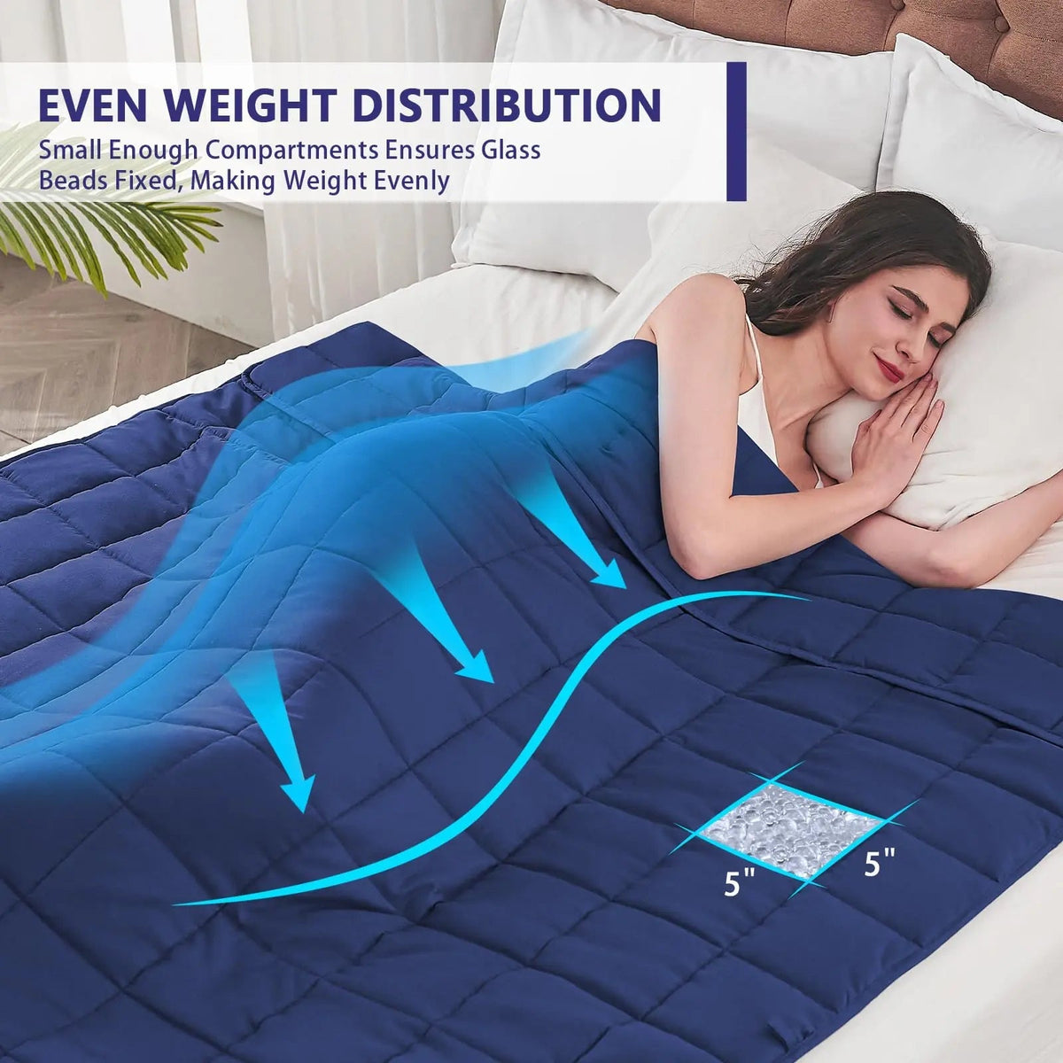 Weighted Blanket with Glass Beads and Polyester Cover