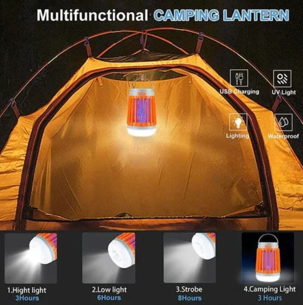 UV Mosquito Killer Lamp - USB Rechargeable, Portable Insect Zapper