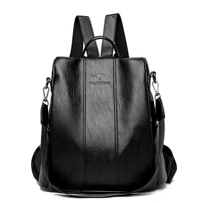 Vintage Leather Backpack for Women – Anti-Theft Design