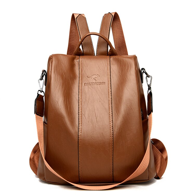 Vintage Leather Backpack for Women – Anti-Theft Design