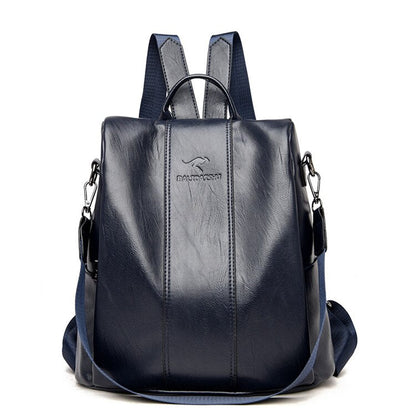 Vintage Leather Backpack for Women – Anti-Theft Design