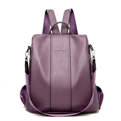 Vintage Leather Backpack for Women – Anti-Theft Design